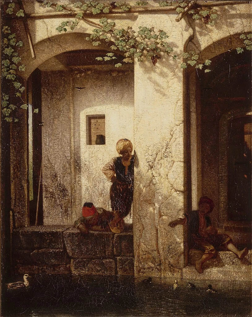 Alexandre - Gabriel Decamps, Souvenir della Turchia asiatica, noto anche come Bambini turchi vicino a una fontana, Musée Condé, Chantilly